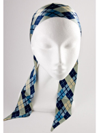 Blue Plaid Scarf Headband